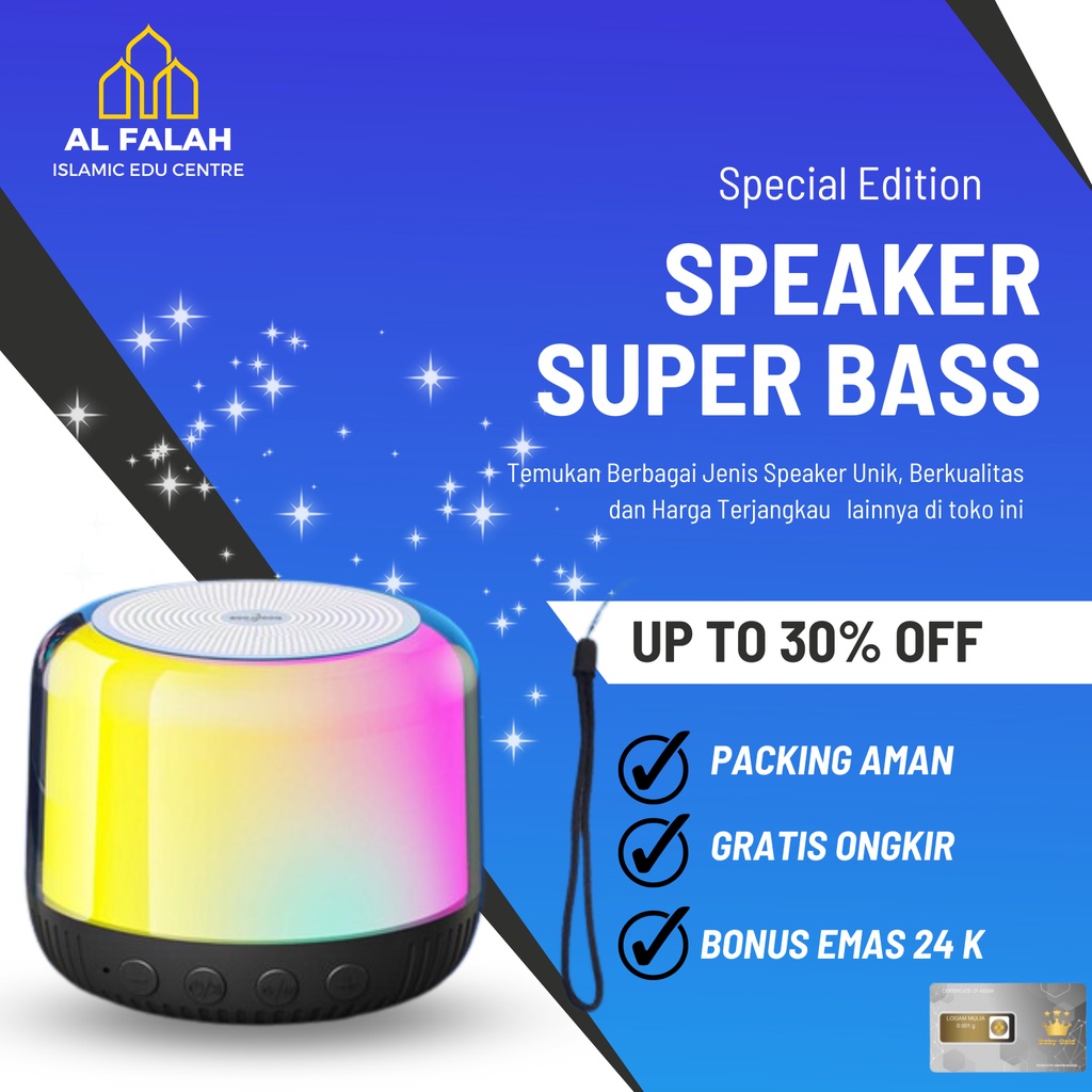 GOOJODOQ Speaker Bluetooth Full Bass Portable Stereo Mini led HiFi Wireless