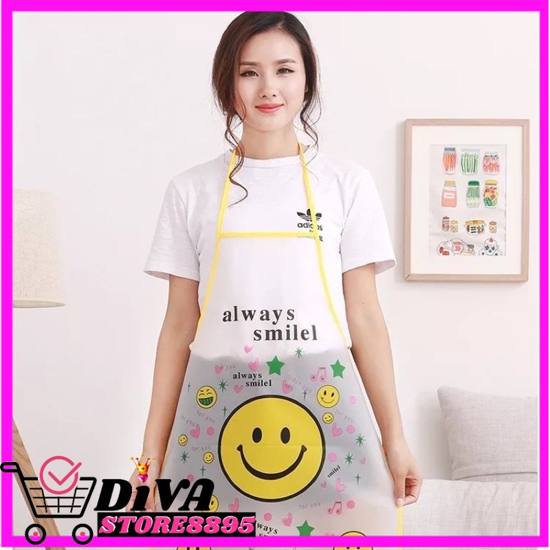 Apron Celemek Motif Kartun Clemek Masak Karakter Anti air Pakaian Dapur Waterproof DIVA STORE