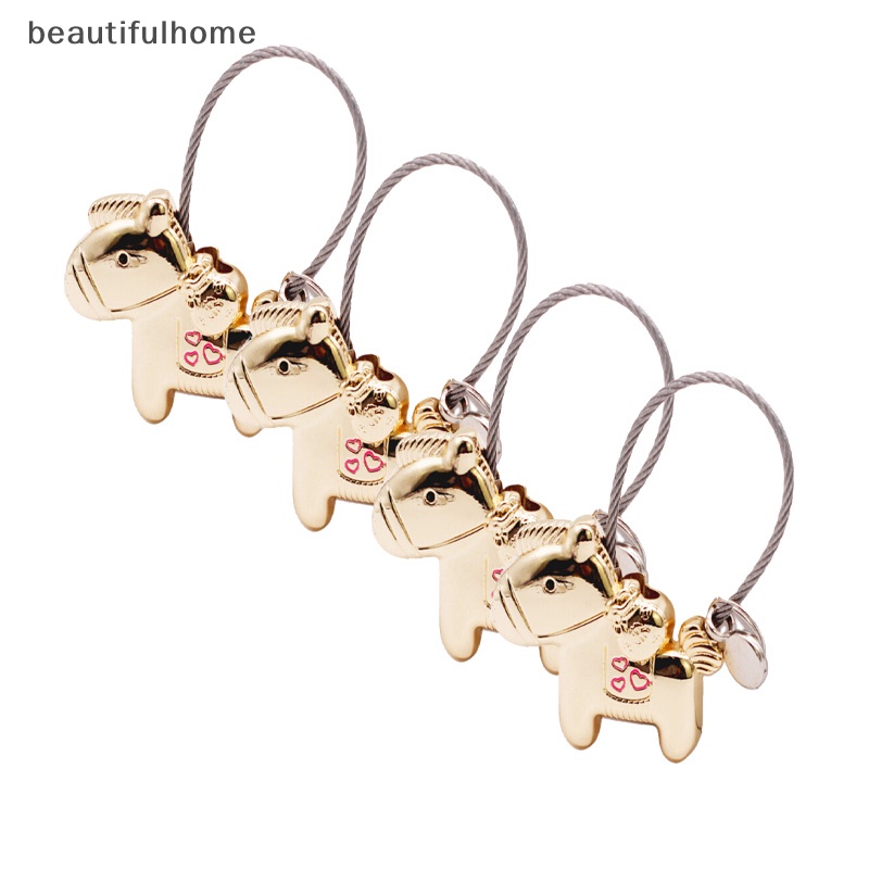 {beautifulhome} Gantungan Kunci Pasangan Kuda Kiss Lucu Untuk Hadiah Kekasih Gantungan Kunci Rantai Keyring Pendant.