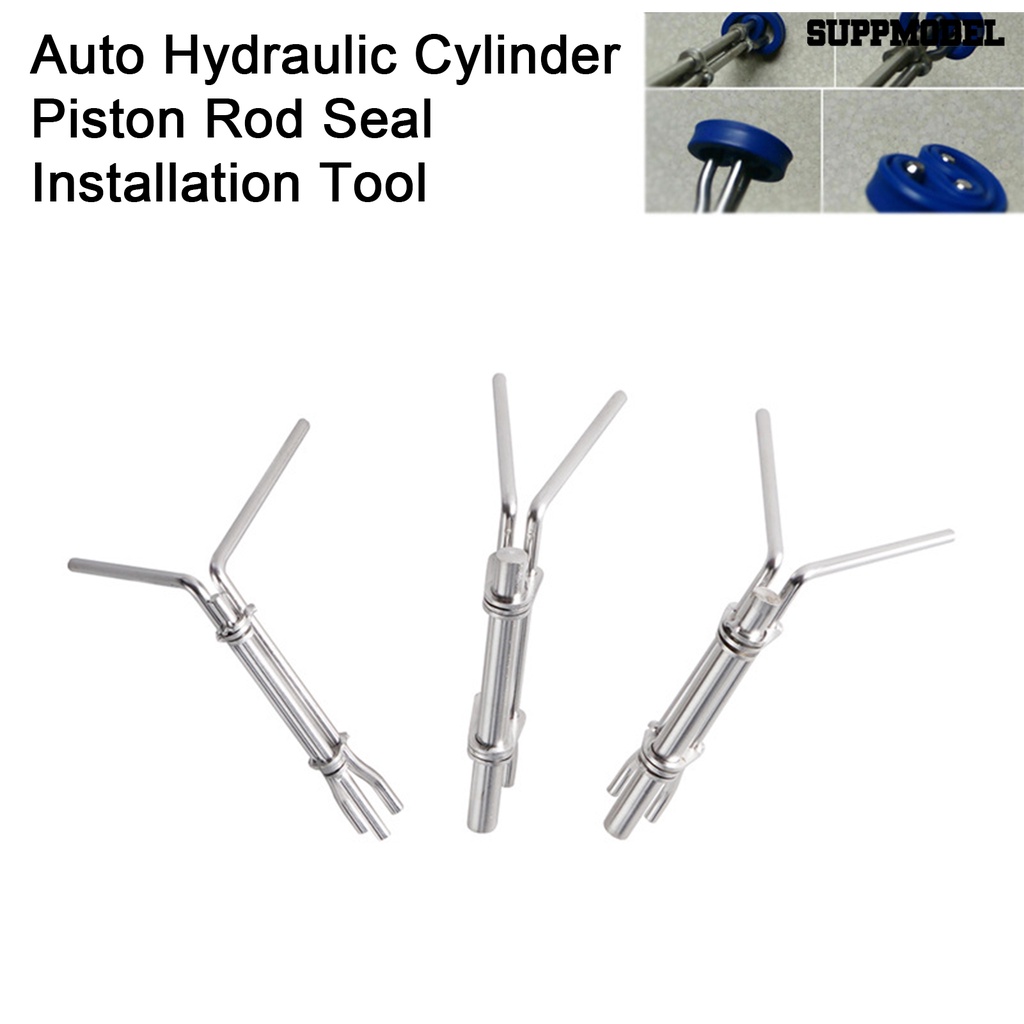[SM]3Pcs /Set J05321 Alat Pasang Seal Batang U-cup Steel 3ukuran Heavy Duty Universal Car Hydraulic Cylinder Piston Rod Seal Twistor Tool Aksesoris Mobil