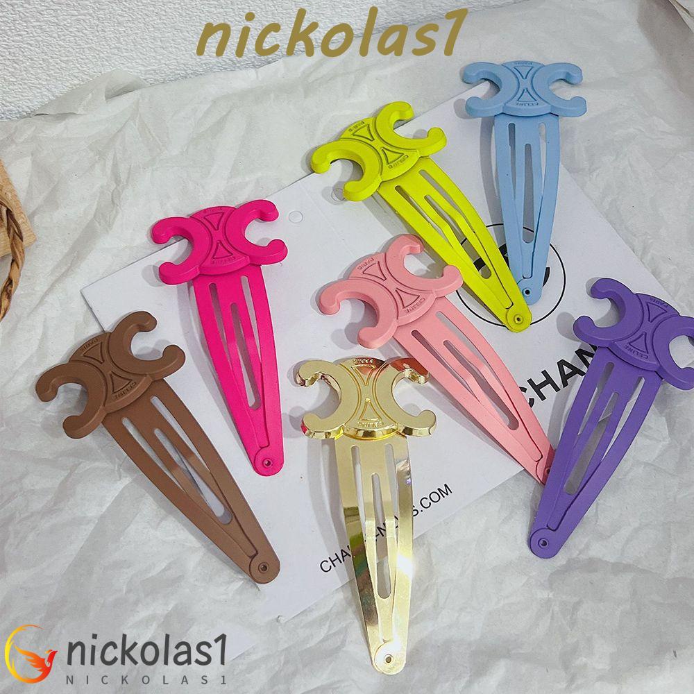 Nickolas1 Multicolour Jepit Rambut Lucu Manis Sederhana Tetes Air Hiasan Kepala Perempuan Huruf C Hiasan Kepala Matte Wanita Hair Clips