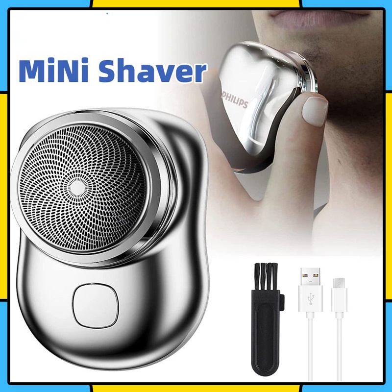 Alat Cukur Mini Cukur Jenggot Basah Dan Kering Pria Electric Face Shaver Mini Portable Elektrik Shave