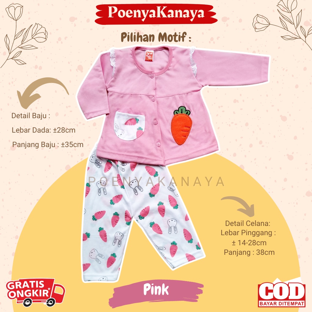 Setelan Baju Bayi Piyama Bayi Panjang Perempuan WORTEL Angela Kids 6-18 bulan SPY69