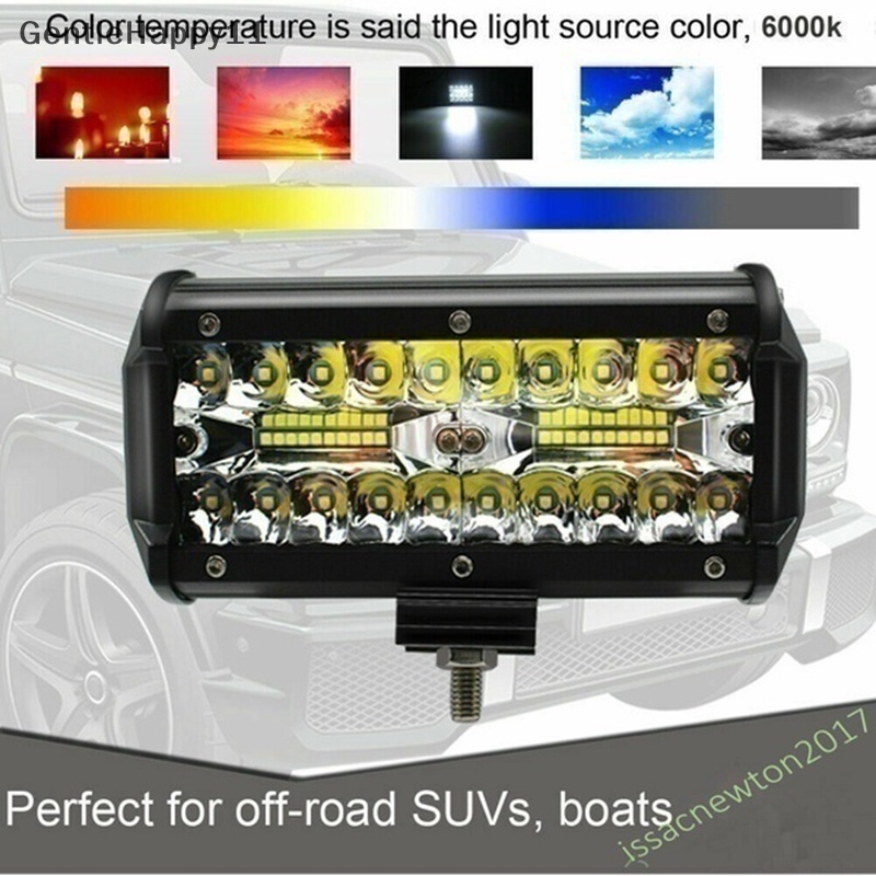 Gentlehappy 120W 7 ''Lampu Kerja LED Mobil Bar Spot Flood Beams Combo Untuk Off-road SUV Truck id