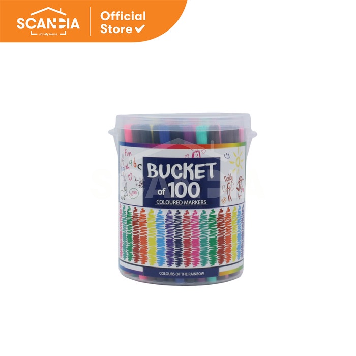 

SCANDIA Coloured Markers Spidol Warna Bucket 100Pk (SE0381)
