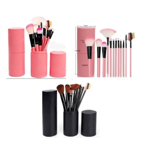 Set Brush 12 pcs+ Tabung Penyimpanan + Make Up + Kuas Tabung