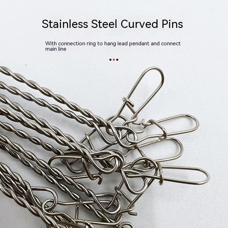 Kawat Jejak Umpan Pancing Bahan Stainless Steel Wire Leader Pancing Dengan Ring Konektor Snap Pin