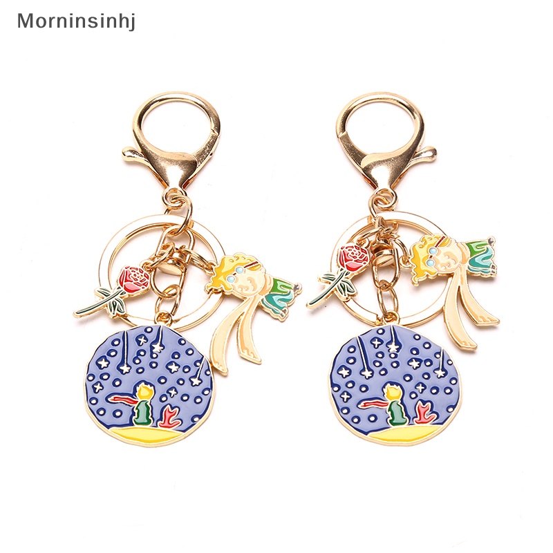 Mornin Fashion Logam Mawar Gantungan Kunci Starry Little Prince Keyring Kreatif Cowok Pria Wanita id