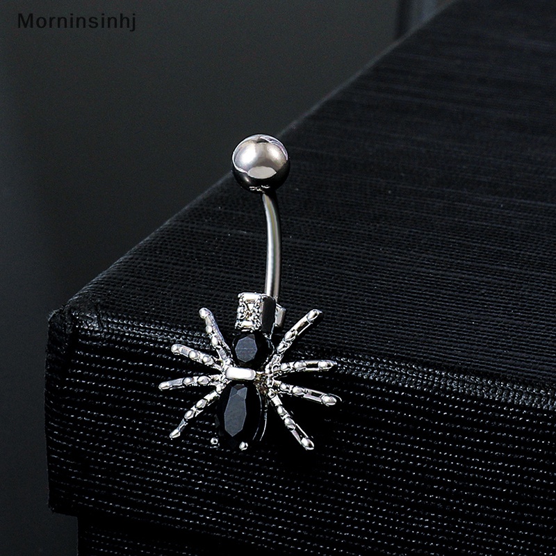 Mornin Kupu-Kupu Spider Salib Shiny Zircon Pendant Stainless Steel Belly Button Cincin Indah Pusar Tubuh Fashion Perhiasan id