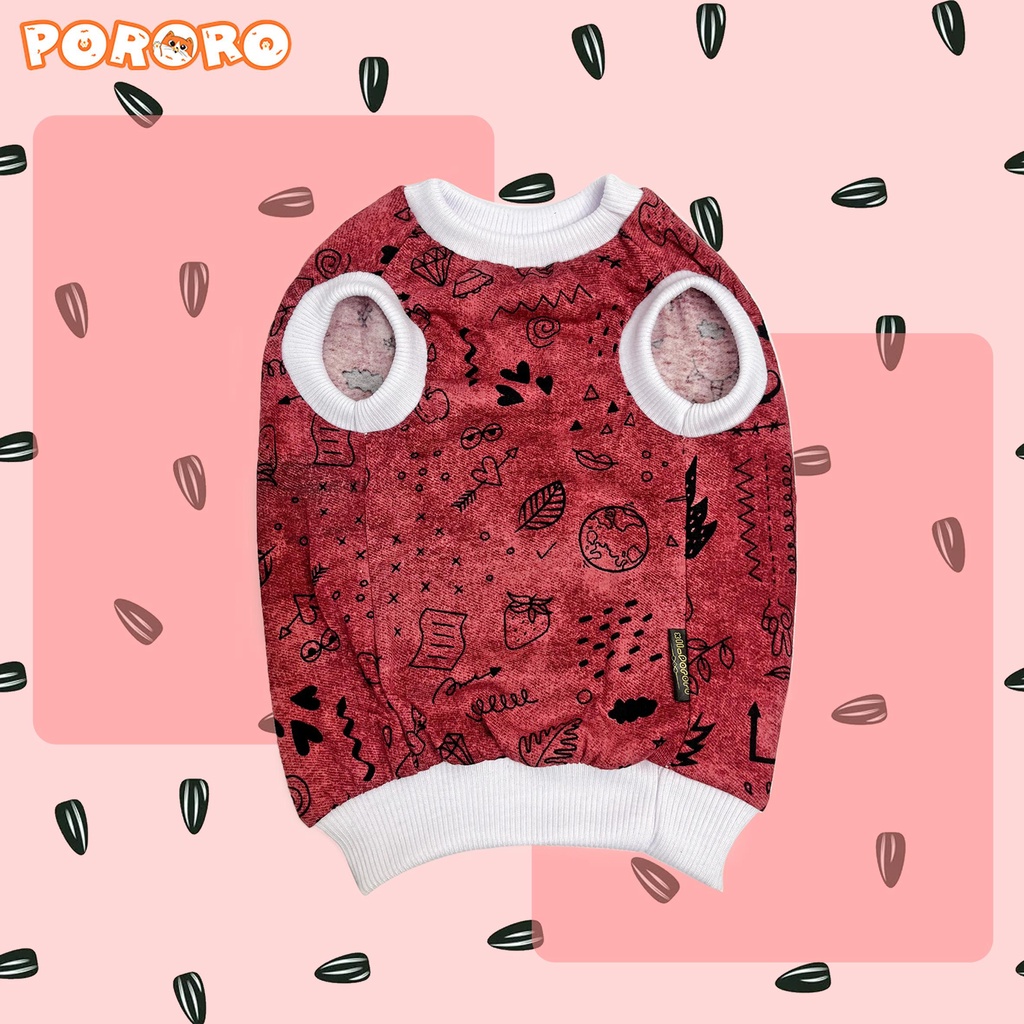 Pororo - Baju Kucing Motif Red Lerry