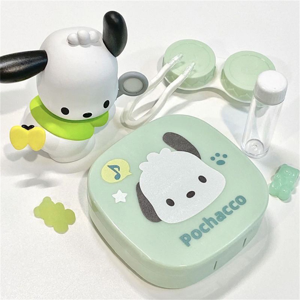 ღ Kotak Perawatan Lensa Kontak Sanrio Kotak Pendamping Lensa Kartun Lucu Dengan Cermin Kotak Perawatan My Melody Cinnamoroll Hello Kitty Pochacco Kuromi Square