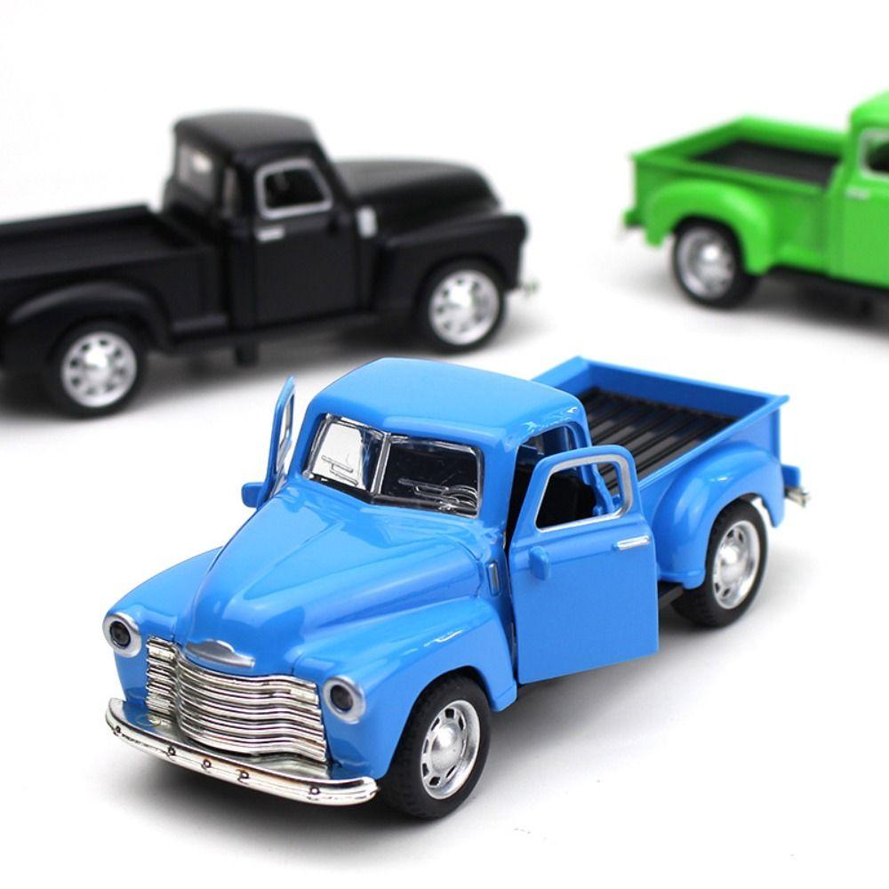 Lanfy Classic Pickup Car Model Mobil Klasik Dekorasi Rumah Kantor Simulasi Model Statis1/32 Alloy Pull Back Vehicle Toy Untuk Hadiah Ulang Tahun