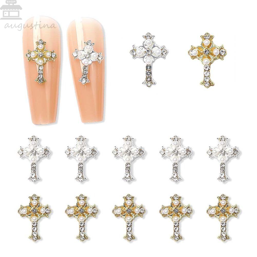 Agustina Kuku Berlian Imitasi Jepang Nail Art Alloy Rhinestones Cleopatra The Pharaoh Kitty Cat Manicure Aksesoris Virgin Mary 3D Nail Art Drills