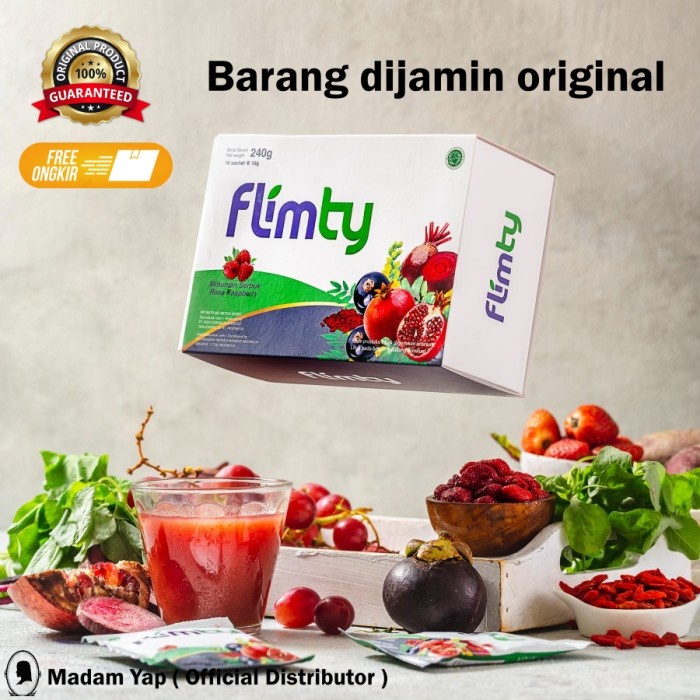 FLIMTY FIBER 1 Box 16 Sachet DETOX OBAT KURUS PELANGSING ORI BPOM AMAN