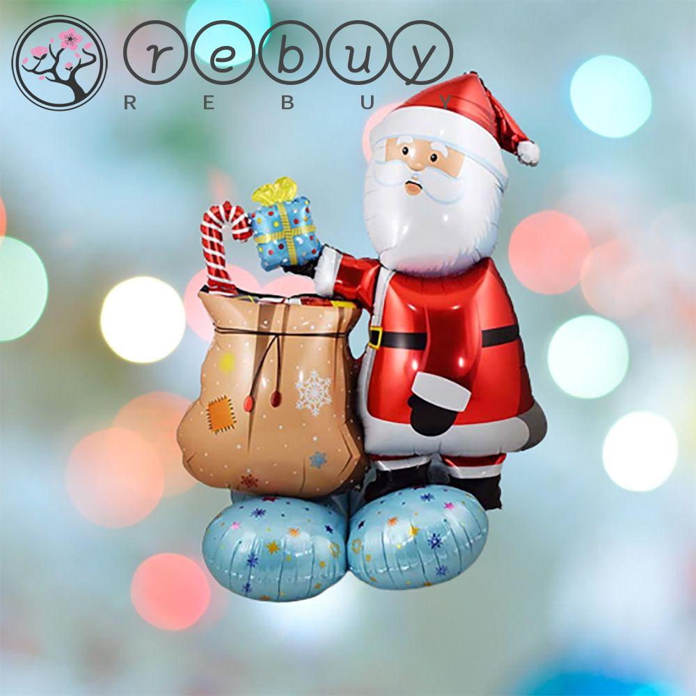 REBUY Standing Balon Tiup 1pcs Mainan Anak Santa, Snowman Shape Foil Christmas Series Santa Balon