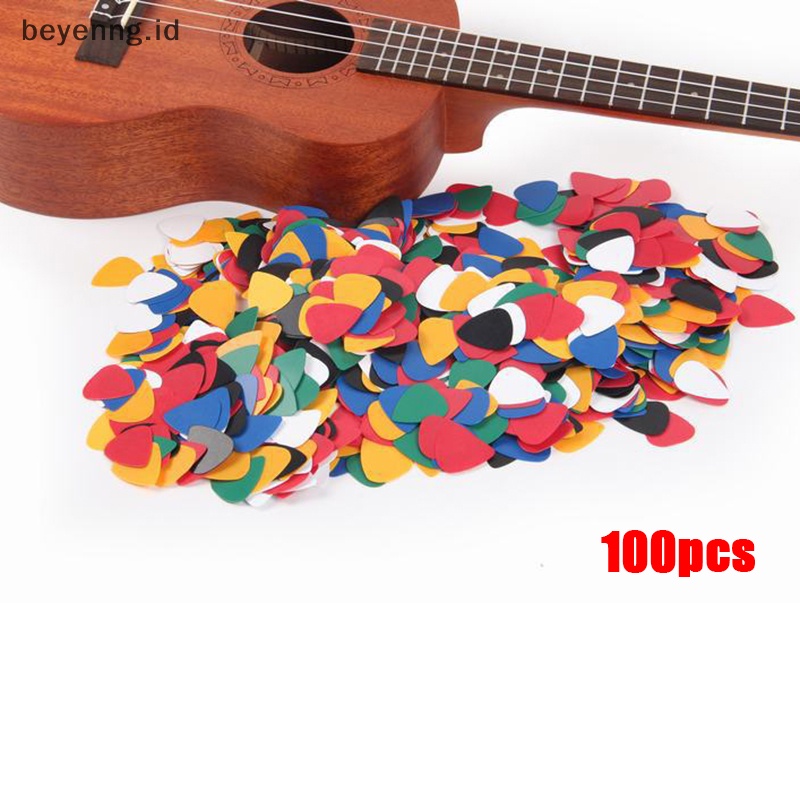 Beyen 100PCS ABS Acoustic Ukulele Bass Gitar Elektrik Picks Plectrums Aksesoris ID