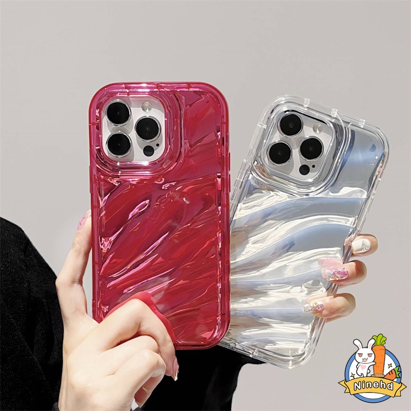 Casing iPhone Pleats Warna Permen Premium Simple Kompatibel Untuk Iphone14 13 12 11 Pro Max X Xr Xs Max 8 7 6 6s Plus SE 2020 Bening Tebal Lembut Tpu Shockproof Case Cover Pelindung