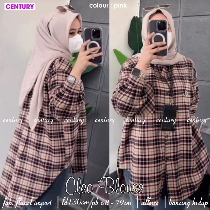 CLEO BLOUSE ORI CENTURY | Ld130 Flanel Import