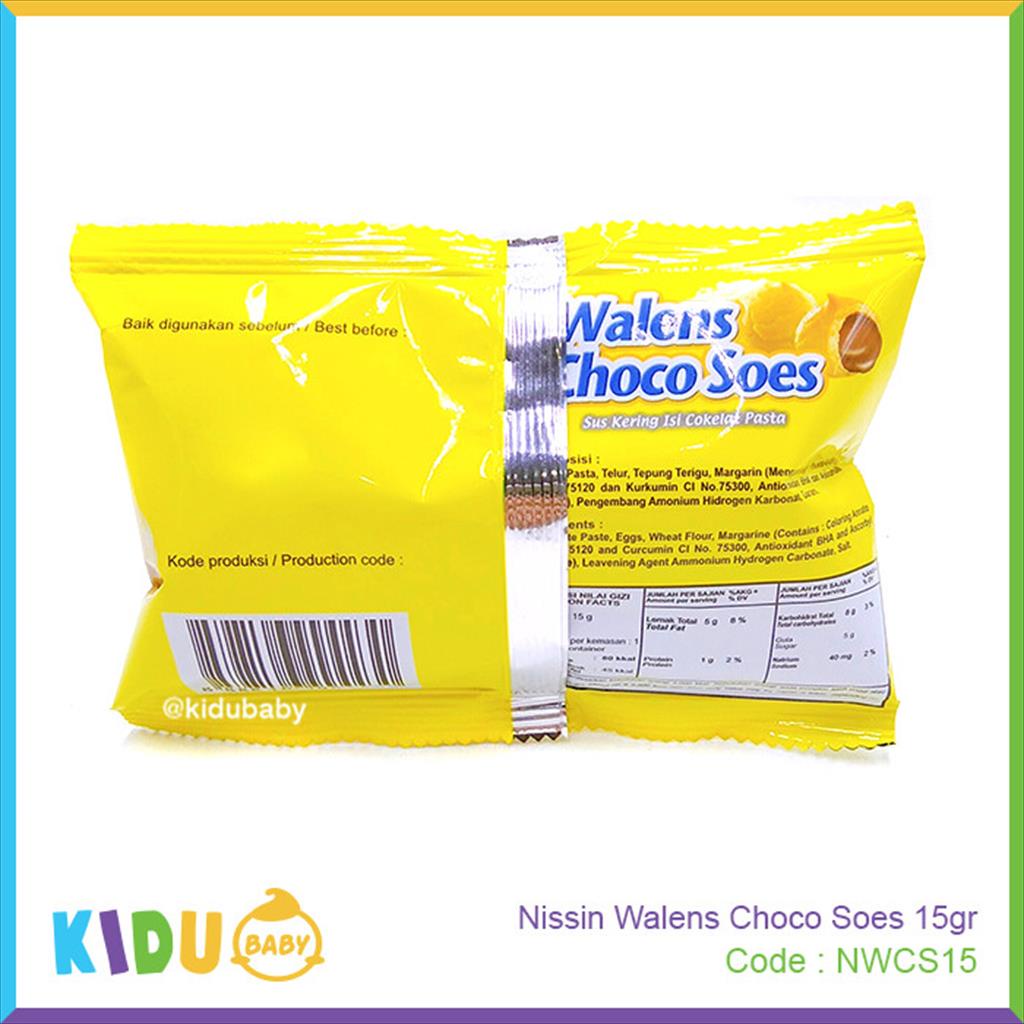 Nissin Walens Choco Soes 15gr Biskuit Cemilan / Kidu Baby