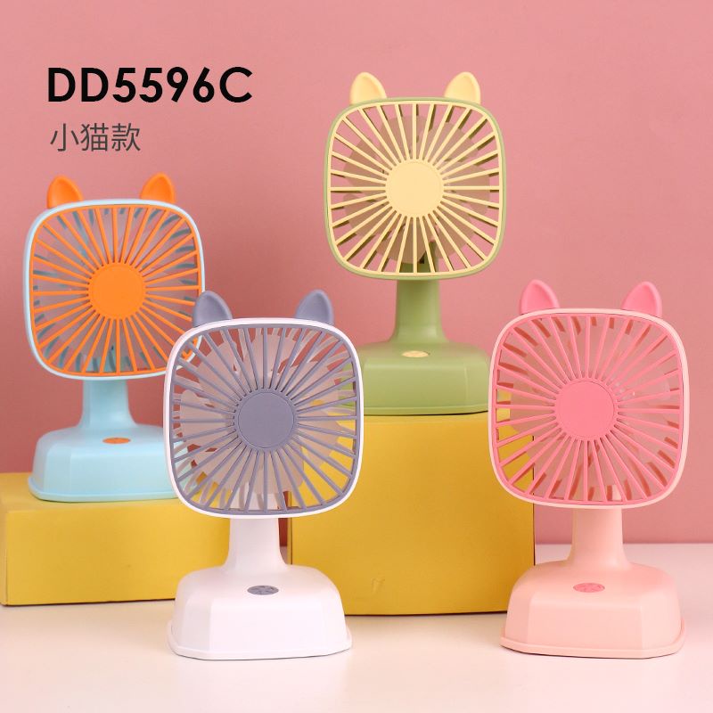Kipas mini karakter genggam Ada Dudukannya elegan kencang / mini fan recharger portabel dan tahan lama berkualitas / COD
