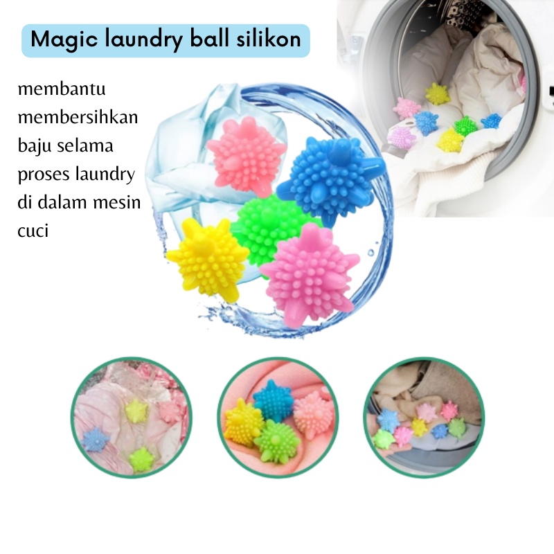 GOS -D112- Magic Laundry Ball Bola Karet Mesin Cuci Alat Bantu Pembersih Pakaian