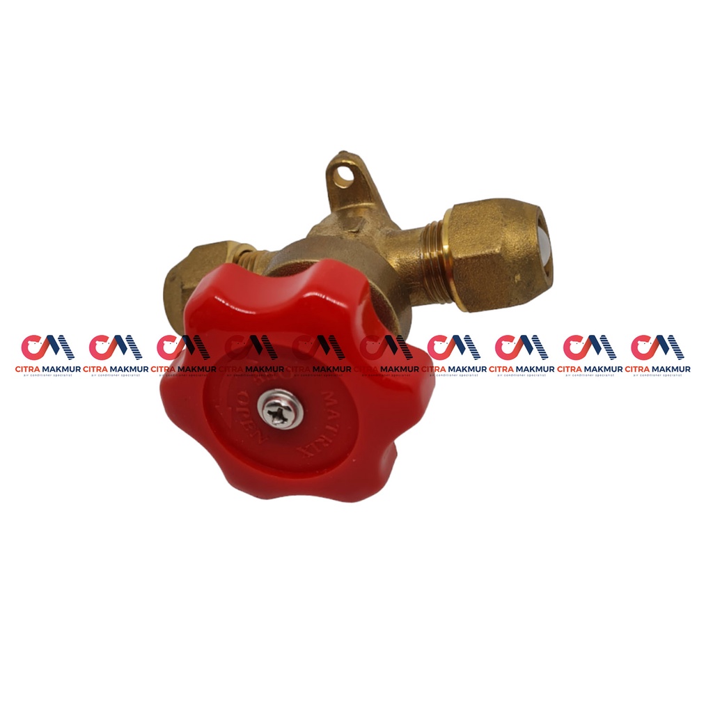 Hand Stop Valve 1/2 inci Keran Pipa Tembaga Drat One Way Manual tangan Nepel Merah Tebal