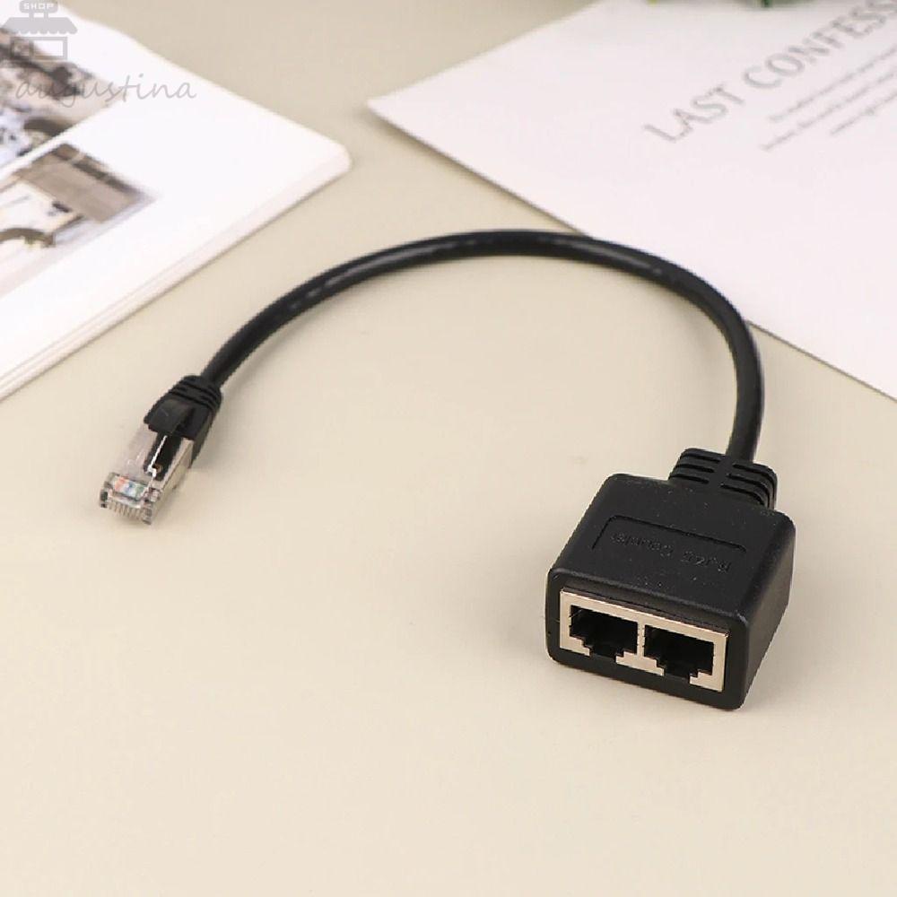 AUGUSTINA Gigabit Ethernet Splitter Perlengkapan Komputer Tahan Lama Kabel Eterna LAN Eterna Socket Splitter Kabel RJ45 Eterna