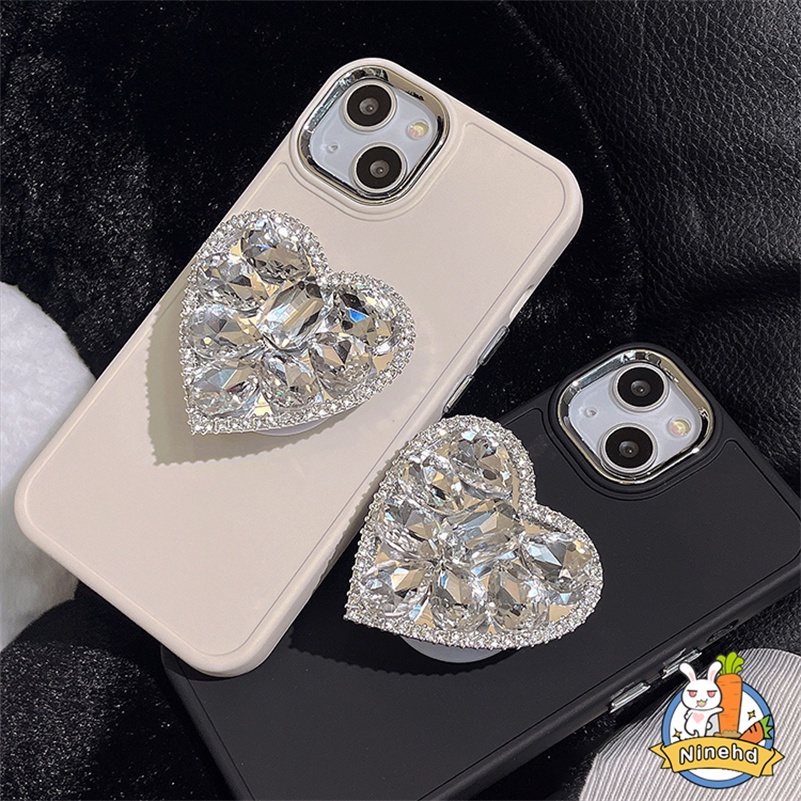 IPHONE Mewah Kristal Berlian Cinta Ditarik Gesper Lipat Dudukan Ponsel Fashion Wanita Phone Case Cocok Untuk Iphone14 13 12 11 Pro Max X Xr Xs Max8 7 6 6s Plus Se2020