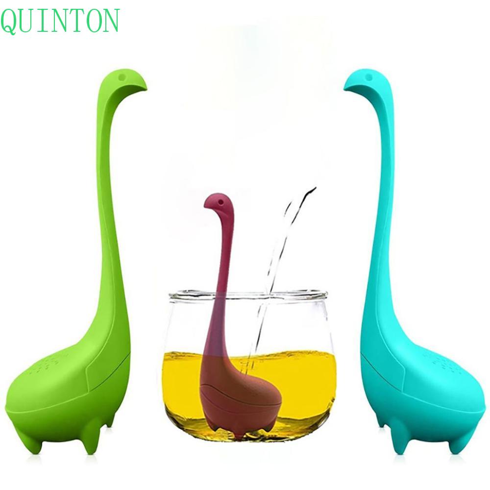 QUINTON Dinosaurus Tea Infuser Tahan Panas 1pcs Silikon Food grade Untuk Loose Tea Drinkware Alat Seduh Teh Saringan Teh