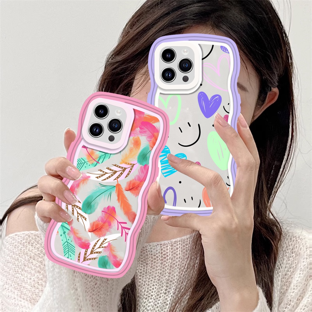 Case Realme C55 10 C30 C31 C33 C35 C30S C21Y C25Y C11 2021 C15 C25 C17 C12 C3 C2 8i 7i 5 5i 6i 7 Pro Narzo 50A Prime 20 Pro Bulu Dan Hati Wave Edge TPU Phone Cover