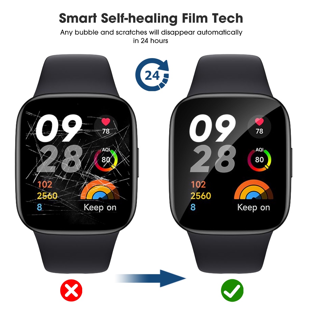 1pc Film Hydrogel kompatibel dengan Redmi Watch 2Lite 3Lite 3 / pelindung layar sentuh lembut / pelindung layar Anti gores HD bening / Film pelindung Smartwatch melengkung TPU