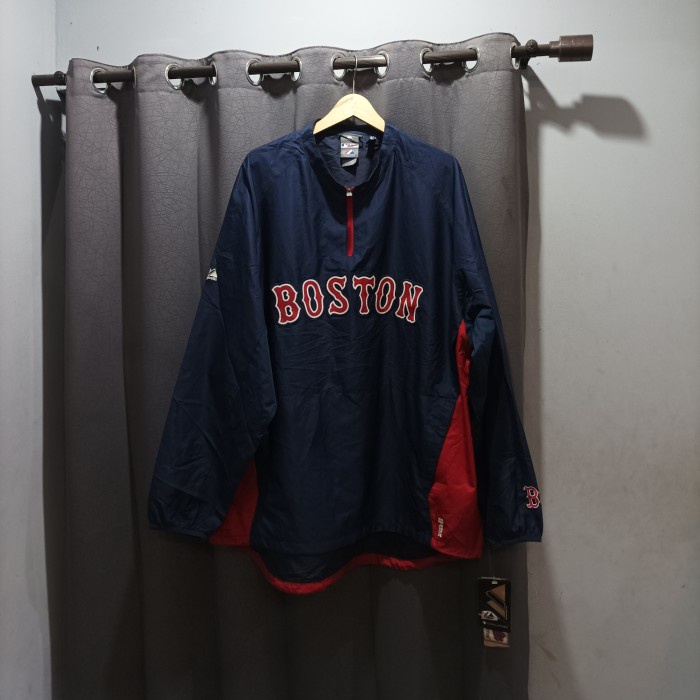 jaket Baseball MLB Majestic Boston Half zipp original 01 - XXL