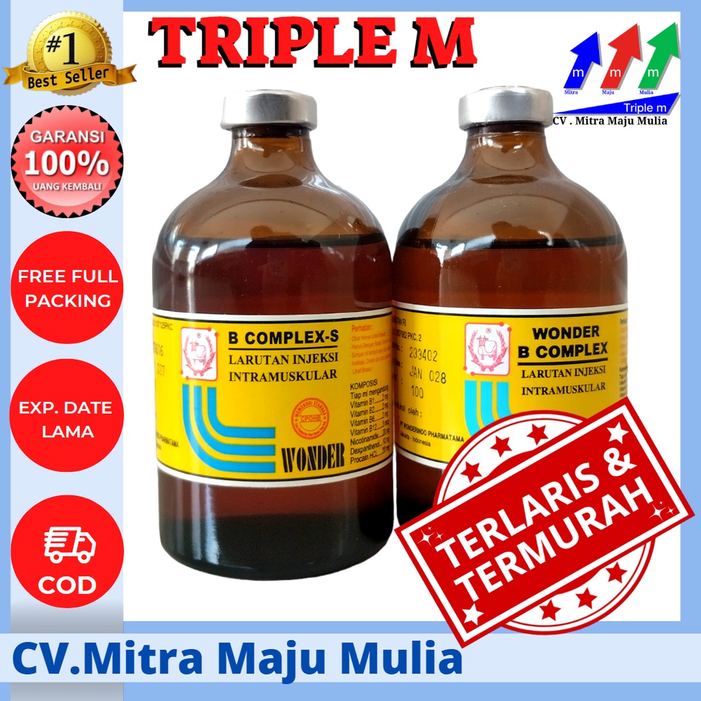 B COMPLEX S SUPER WONDER 100 ml - Vitamin B Kompleks Hewan Anjing Kucing Sapi Domba B Komplek