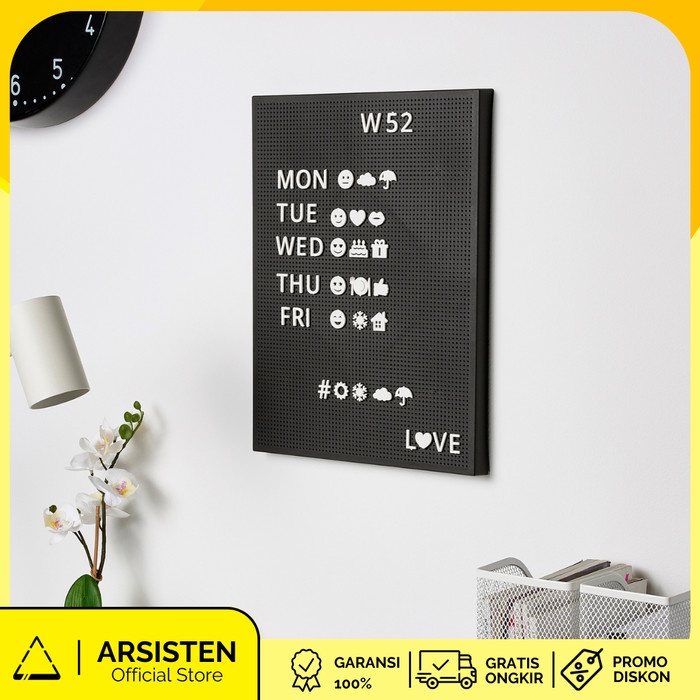 

Papan berlubang dengan huruf papan tempel menu abu-abu tua 30x40 cm