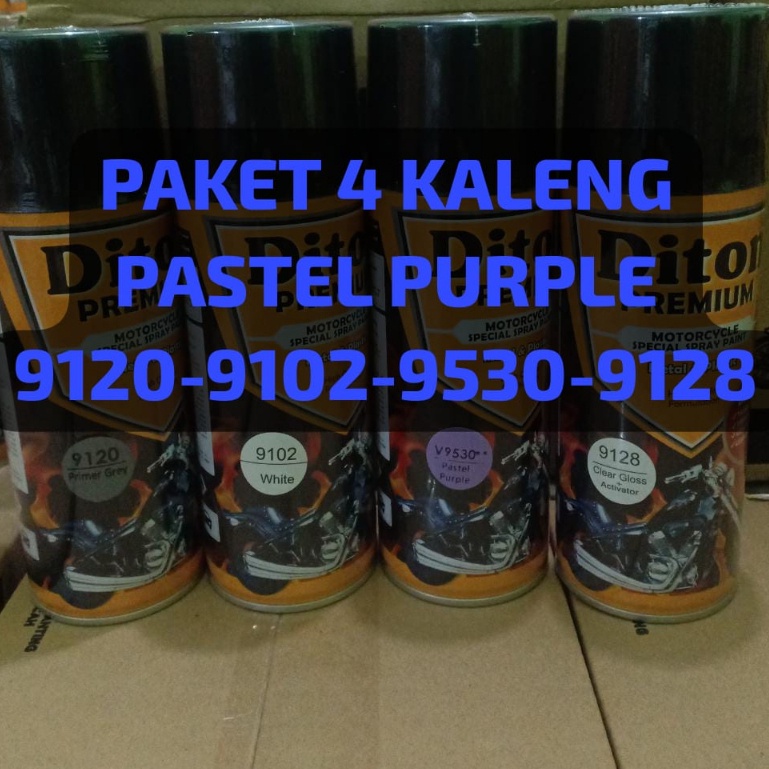 DITON PREMIUM PAKET LENGKAP WARNA PASTEL 4 PCS Pilok Cat Semprot Pastel (Epoxy - Putih - Pastel - Clear) 4pcs x 400ml