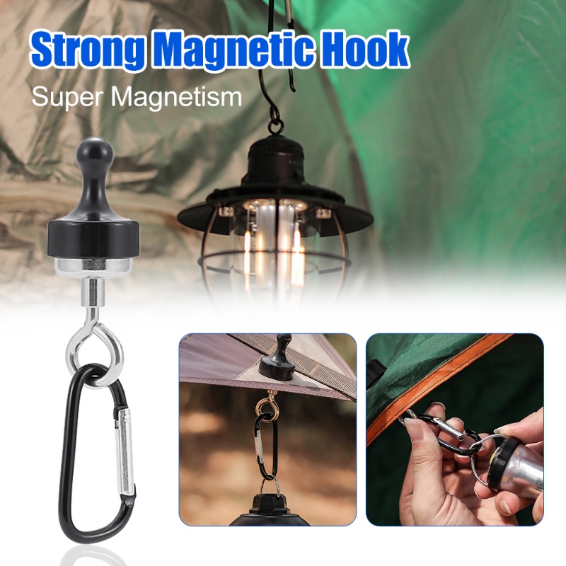 1pc Gesper Tipe D Multifungsi Pengait Magnet Suction Kuat Tenda Aluminium Alloy Carabiner Gantungan Outdoor Camping Tool