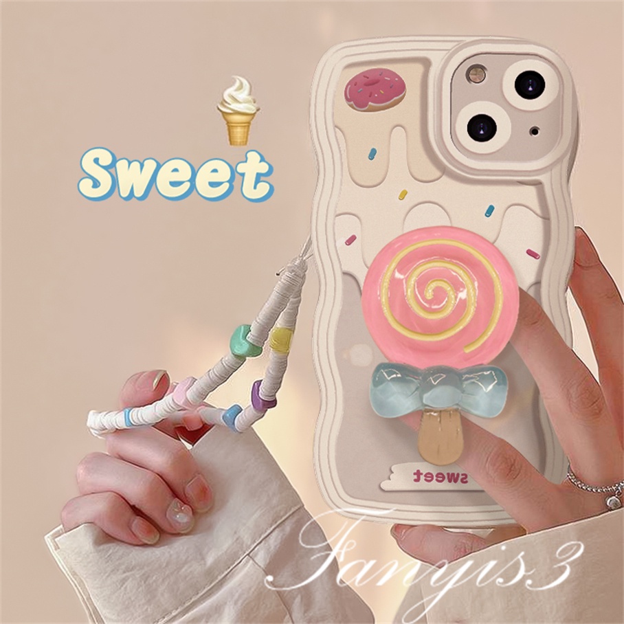 Redmi 12C 10C 10A 10 9 9A 9C 9T Note 11 Pro+11s 11 10s 10 9s 9 8 Pro Poco X4Pro X3 Pro X3NFC M4 Mi 11 Lite 10TPro Fresh Ice Cream Wave Frame Phone Case TPU Pelindung Lembut Sarung