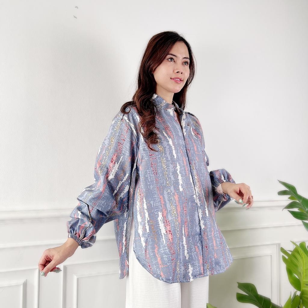 Tq88indonesia Fashion  Baju Atasan Wanita Terbaru Blouse Bambu Oversize / Busana Casual Cewek / Ootd