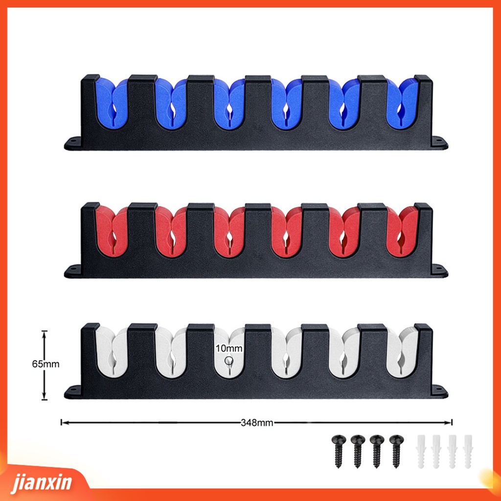 (In Stock) Holder Joran Pancing Kekuatan Tinggi Kuat Bantalan Beban Kokoh 6batang Bahan Plastik ABS Yang Dipasang Di Dinding Tipe Vertikal Fishing Pole Organizer Untuk Indoor