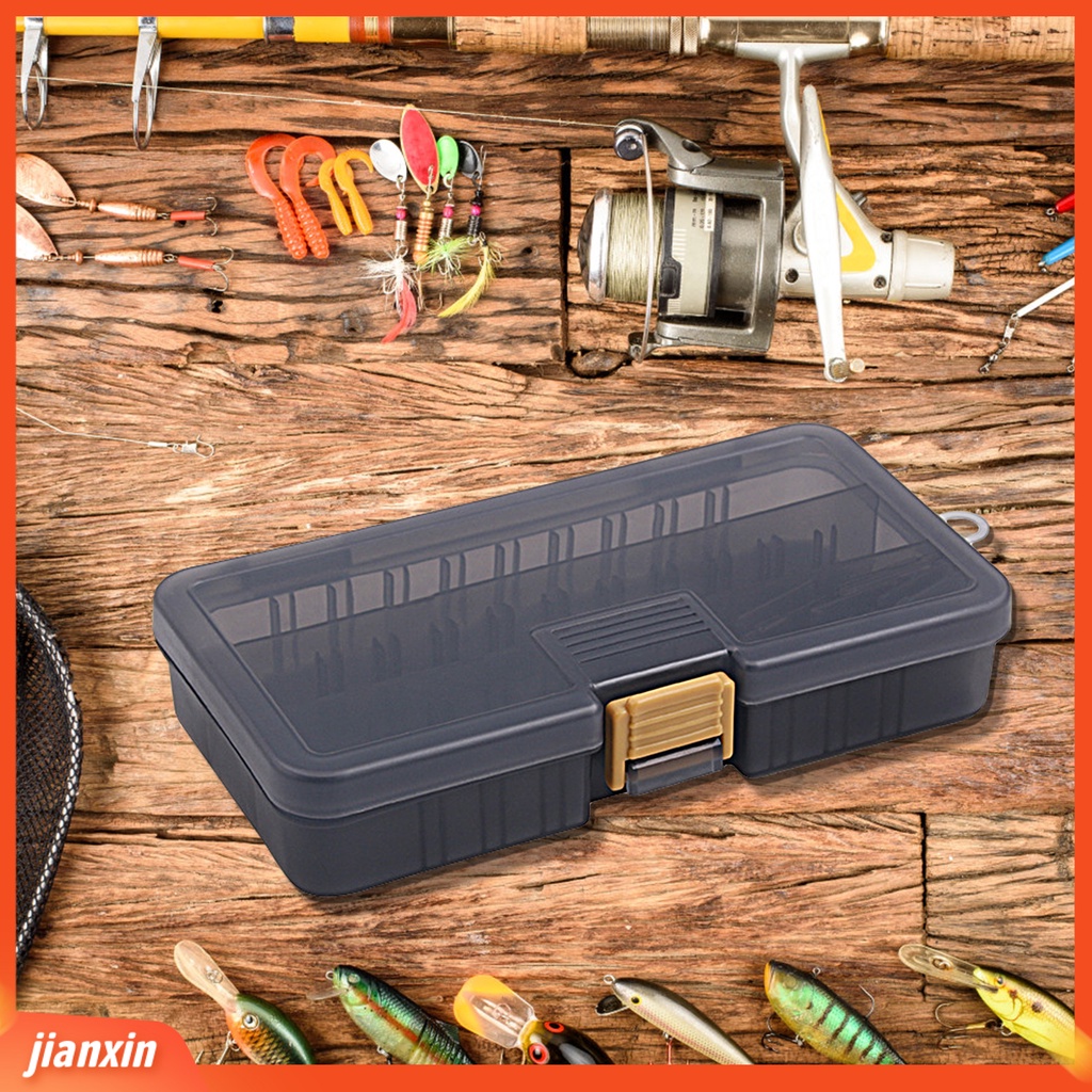 (In Stock) Kotak Umpan Pancing Multifungsi Transparan Abu-Abu Kuat Removable DIY Baffle Tools Storage Heavy Duty Umpan Sequin Tackle Container Box Untuk Memancing Di Luar Ruangan