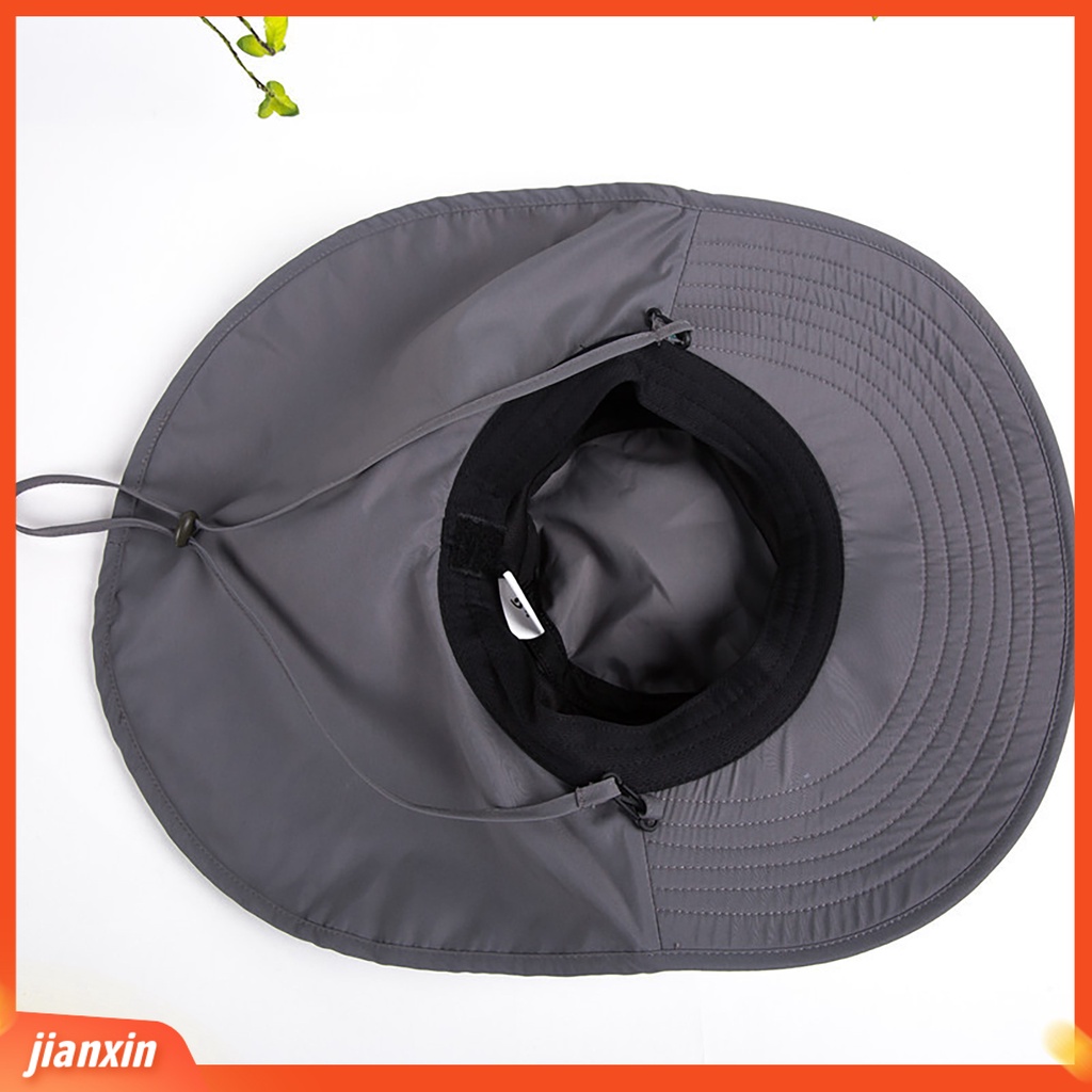 (In Stock) Wide Brim Adjustable Strap Fisherman Hat Unisex Perlindungan UV Leher Flap Topi Matahari Perlengkapan Luar Ruangan