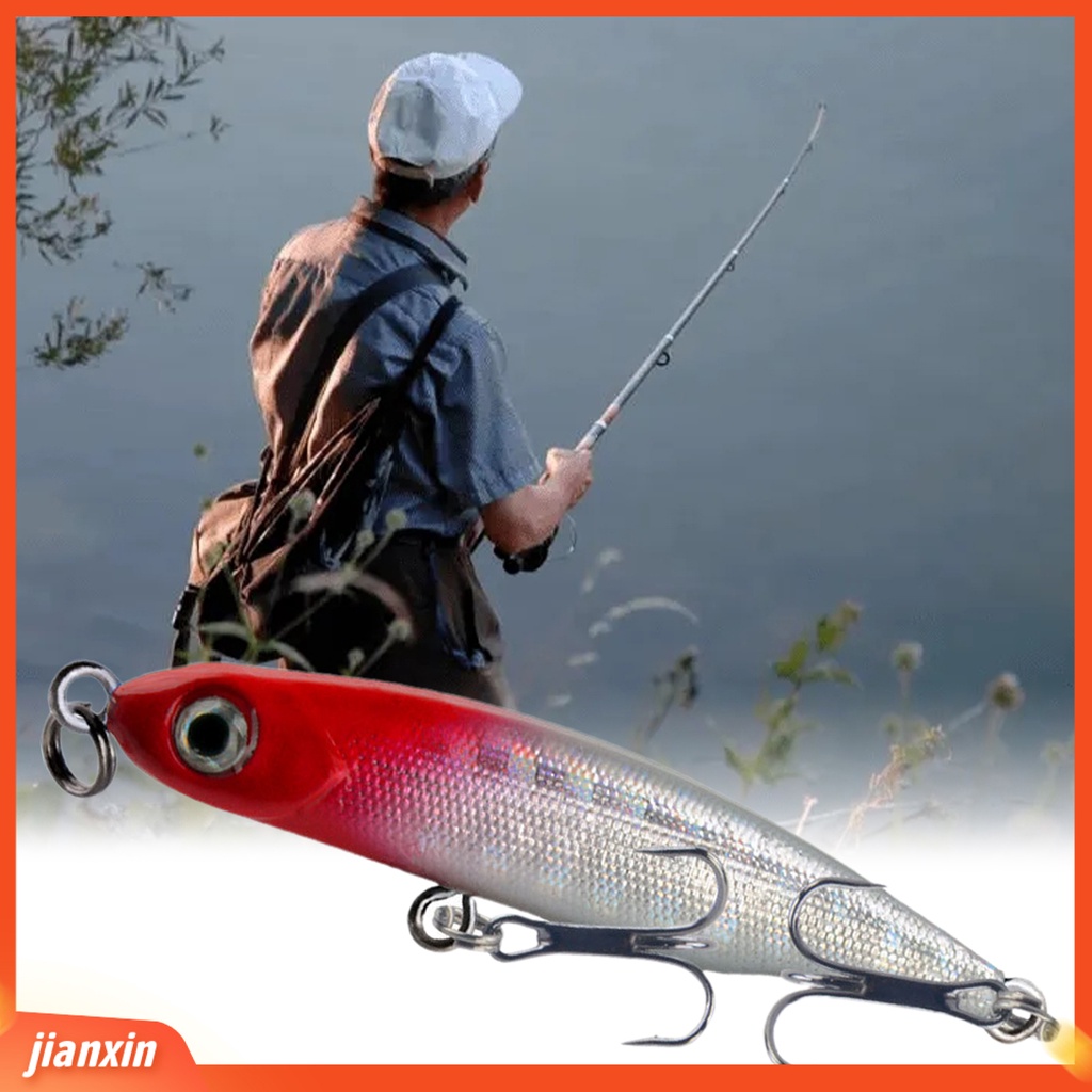 (In Stock) 5.3cm/3g Umpan Umpan 2kait Treble Tajam Barb Vibrant Steel Balls Plat Lidah Panjang Tenggelam Perlahan Umpan Bionik Untuk Memancing Di Luar Ruangan