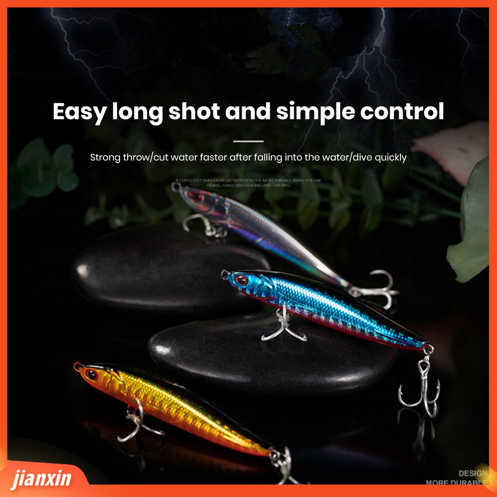 (In Stock) 7.5cm /9g Umpan Bionik Simulasi Menggoda Kait Treble Realistis Angling Tenggelam Pensil Mikro-object Umpan Memancing Luar Ruangan