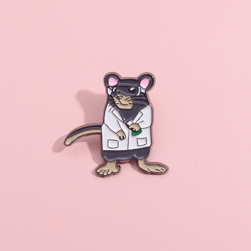 Lab Ipa Tikus Enamel Pin Lucu Cute Mouse Dokter Bros Kerah Lencana Jewlery Medis Fpr Teman Mahasiswa