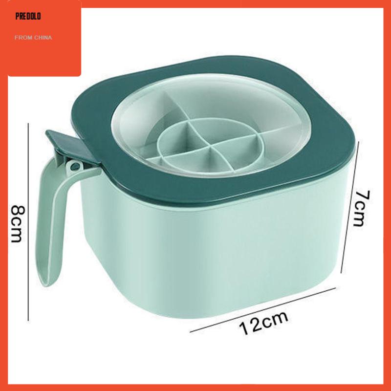 [Predolo] Kotak Bumbu Multi Grid Toples Bumbu Dapur Portable Dengan Sendok Wadah Penyimpanan Bumbu Gula Untuk Dapur Kue Restoran Kitchens
