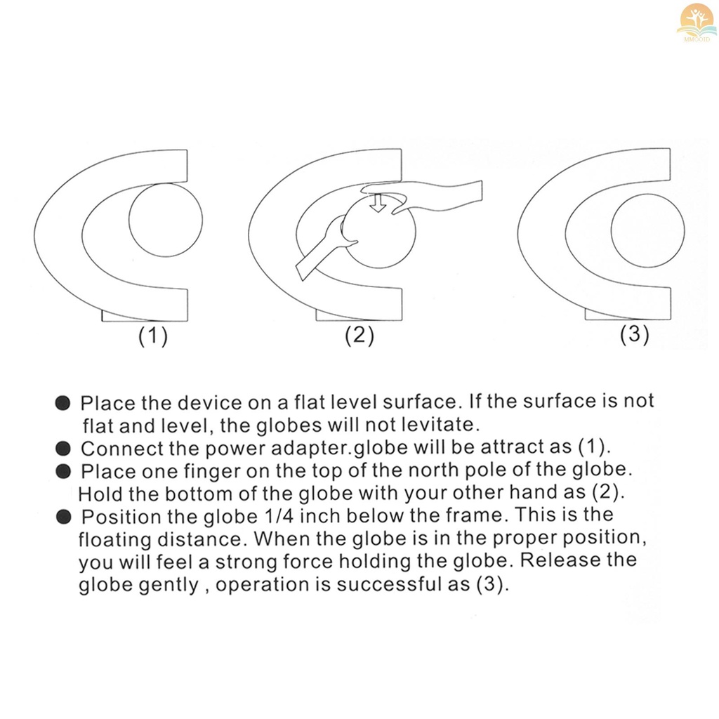 In Stock Globe Peta Dunia Apung Magnetik Berbentuk C 3inci Dengan Lampu Warna LED Untuk Dekorasi Rumah Kantor Mengajar Demo Emas, Plug Uni Eropa