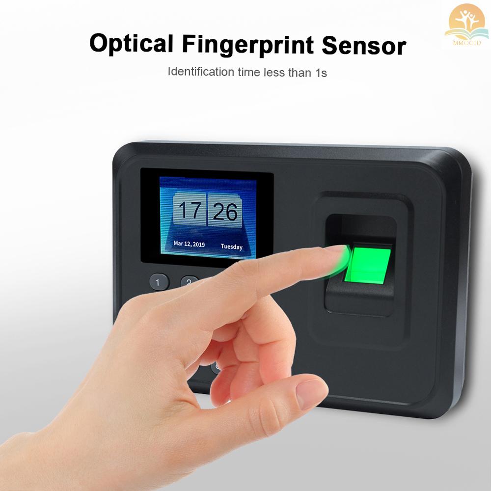 In Stock Cerdas Biometrik Fingerprint Password Mesin Absensi Karyawan Perekam Cek-in Perekam 2.4 inch TFT LCD Screen DC 5V Jam Absensi