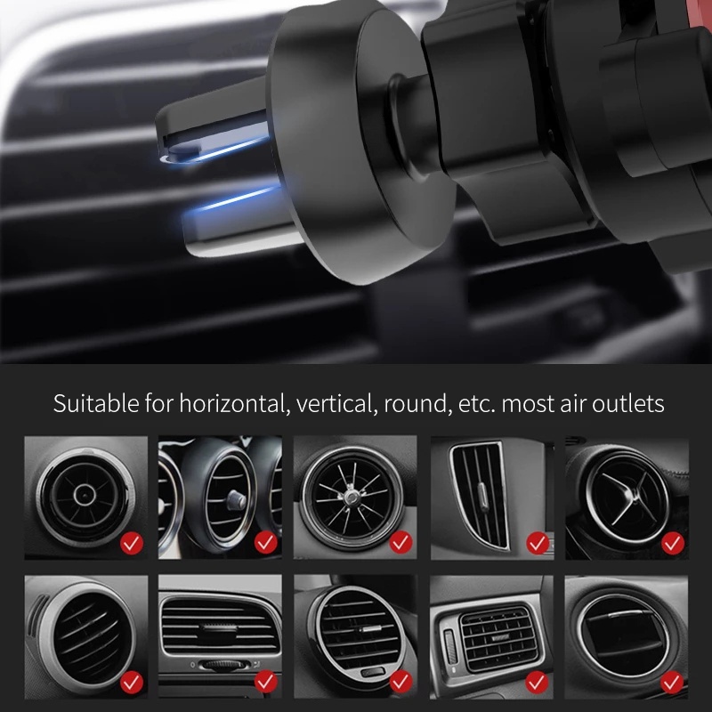 360 ° Rotatable Universal Car Mobile Phone Holder/Dudukan Ponsel Yang Dipasang Ventilasi Udara Multifungsi/In Car Smartphone Stand/In Car Penjepit Otomatis Phone Holder