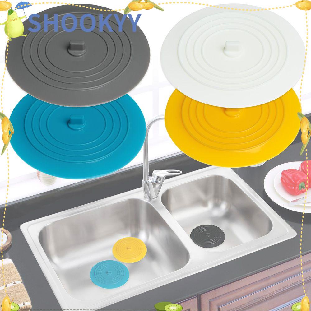 CHOOKYY Steker Wastafel Air 15cm Silikon Kamar Mandi Berguna Dapur Bulat Penutup Saluran Air Anti Bocor