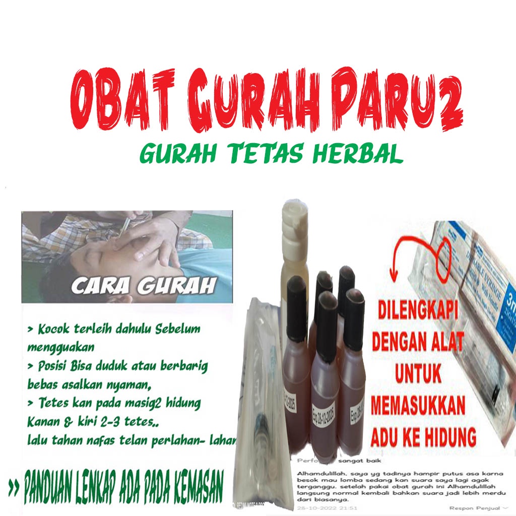 Gurah Tetes Hidung - Ramuan Herbal Gurah paru paru, Gurah asma sesak nafas